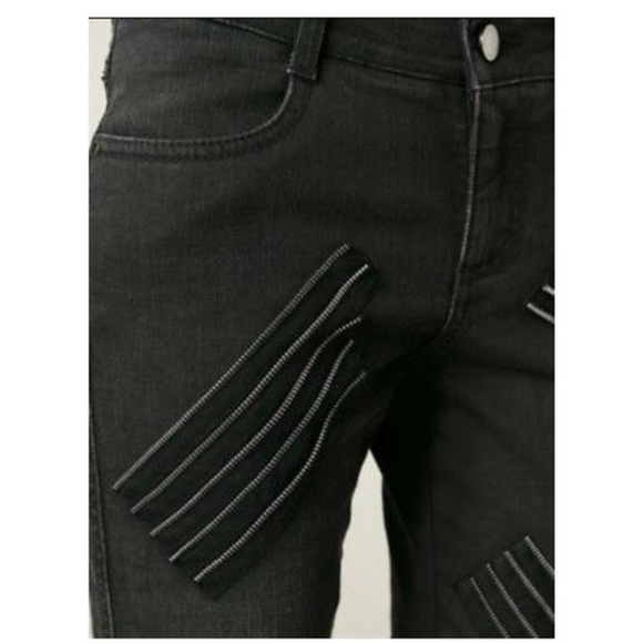 Stella McCartney Embellished Moto Skinny Jeans Black Designer Denim Size 30 NWT - Picture 5 of 14